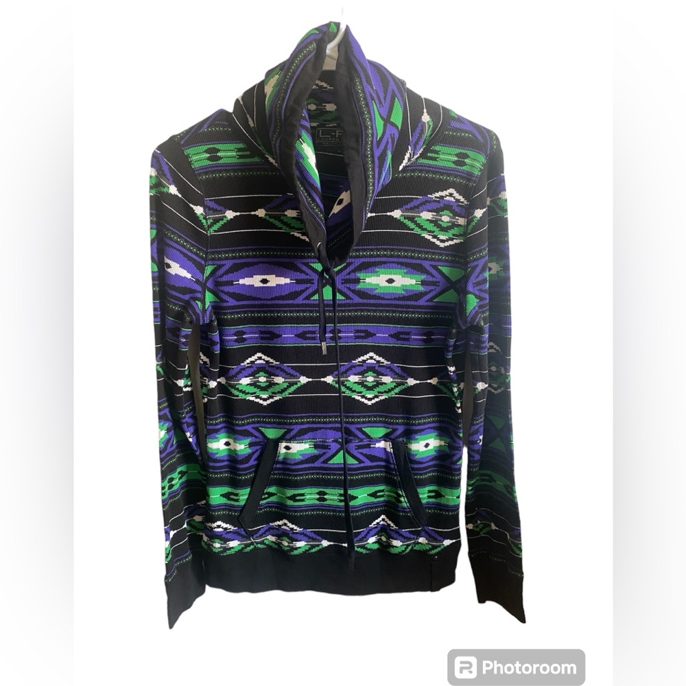 Lauren Ralph Lauren Active Long Sleeve Top/Thermal 100% Cotton Aztec Pri…
